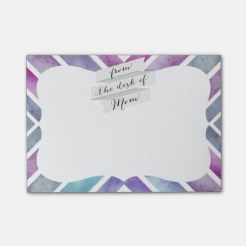 Purple Pink Watercolor Chevron Geometric Print Post-it Notes by Sweetbriar_Drive at Zazzle