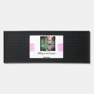 Purple pink watercolor father son dad add image te bar mat