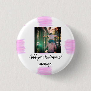 Purple pink watercolor father son dad add image te button