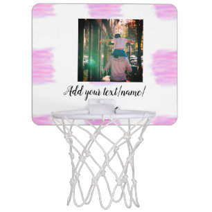 Purple pink watercolor father son dad add image te mini basketball hoop