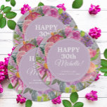 Purple Pink Watercolor Wildflower 30th Birthday Paper Plates<br><div class="desc">Purple and pink watercolor wildflowers 30th birthday party paper plates.  Text,  font,  font size and color are completely customizable,  so make these paper plates your own.  Take a look at our matching invitations and supplies.</div>
