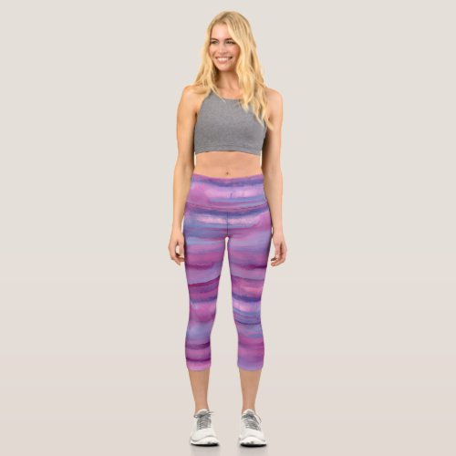 PurplePink Watercolor Yoga Pants