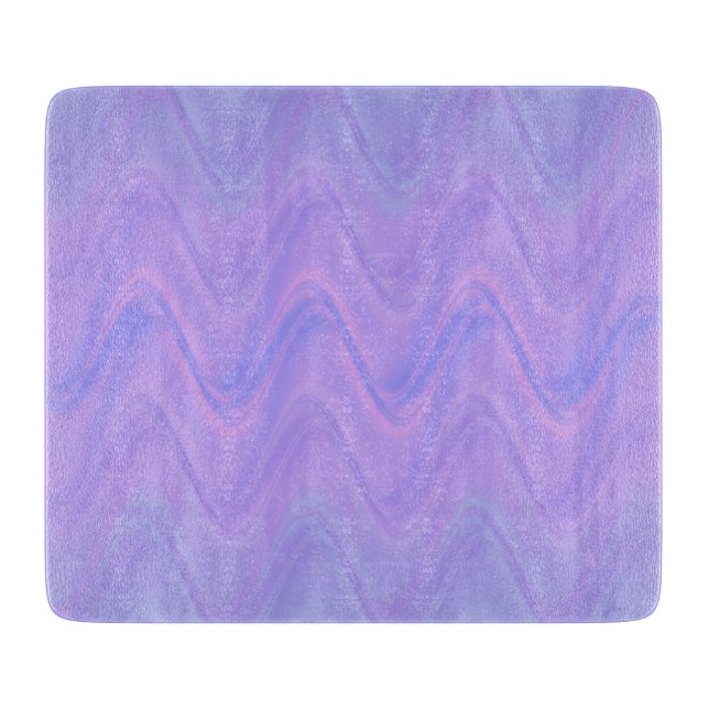 Purple Pink Wavy Lines Pattern Cutting Board (Front)