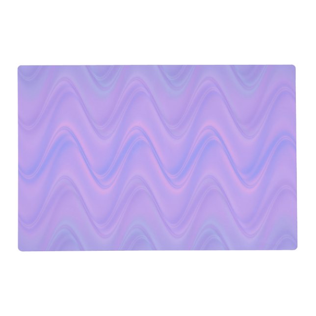 Purple Pink Wavy Lines Pattern Laminated Placemat (Front)
