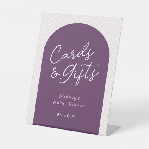 Purple Pink White Cards  Gifts Pedestal Sign