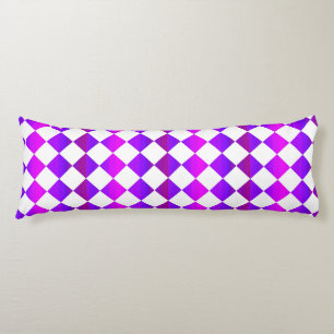 Purple Pink White Checker Diamond Pattern  Body Pillow
