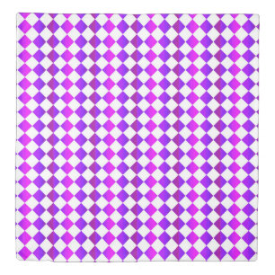 Purple Pink White Checker Diamond Pattern Duvet Cover