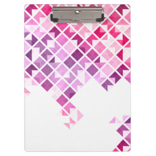 Purple, Pink & White Geometric Pattern Clipboard