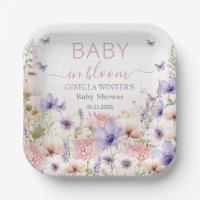 Purple Pink Wildflower Butterflies Baby in Bloom