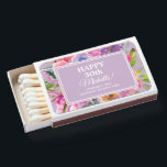 Purple Pink Wildflowers 30th Birthday Matchboxes<br><div class="desc">Purple and pink watercolor wildflowers 30th birthday party custom matches.  Text,  font,  font size and color are completely customizable.   Take a look at our matching invitations and supplies.</div>