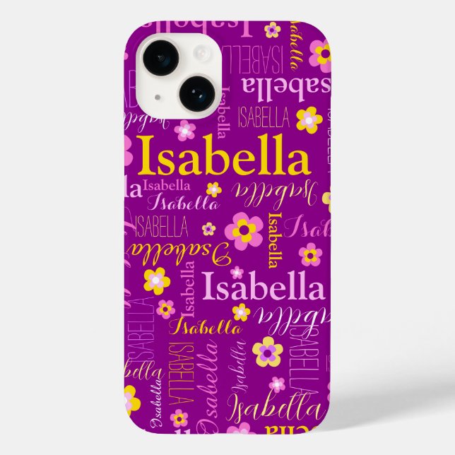 Purple pink yellow girls Miranda name  Case-Mate iPhone Case (Back)