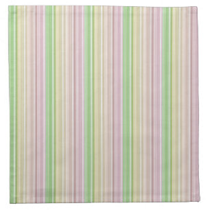 Purple Pink Yellow Green Stripes Cloth Napkin