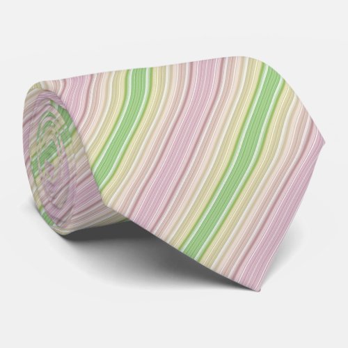Purple Pink Yellow Green Stripes Neck Tie