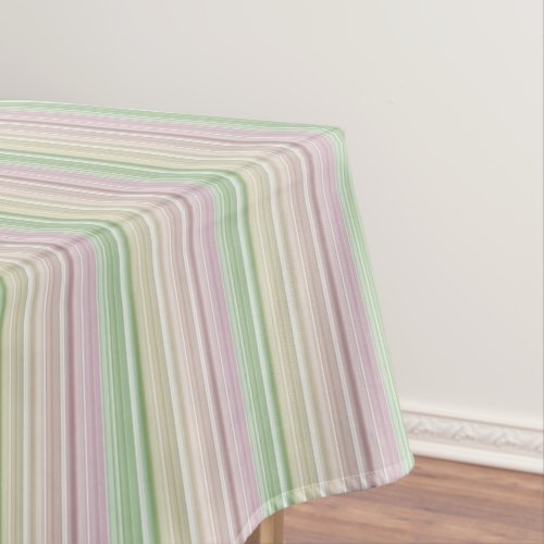 Purple Pink Yellow Green Stripes Tablecloth