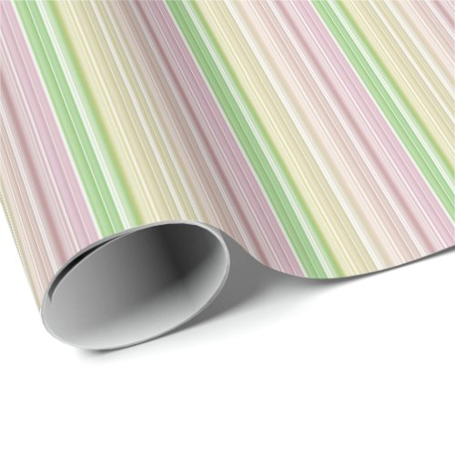 Purple Pink Yellow Green Stripes Wrapping Paper