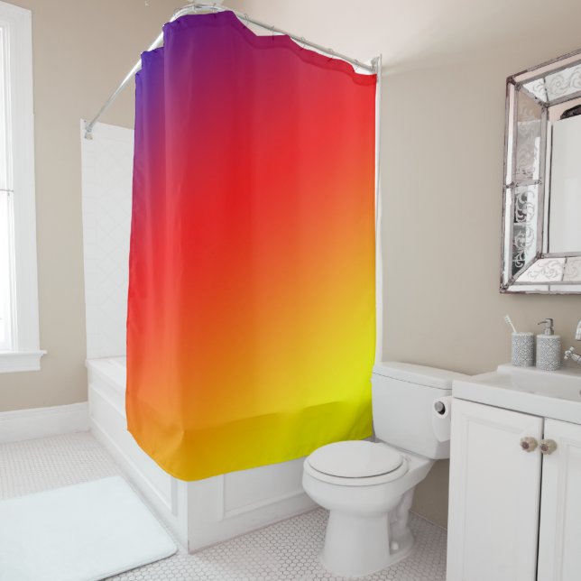 Purple Pink Yellow  Shower Curtain (In Situ)