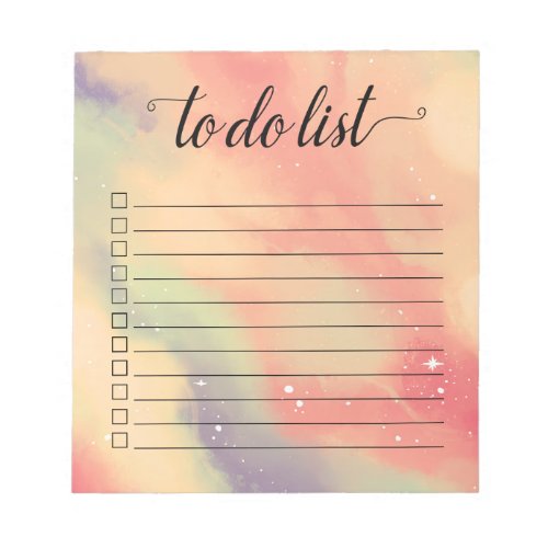 Purple Pink Yellow Stars To Do List Checkbox Notepad