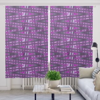 Purple Pink Zigzag Pattern Drapes Curtains