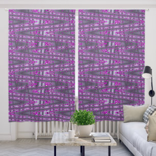 Purple Pink Zigzag Pattern Drapes Curtains