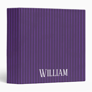 Purple pinstripes 3 ring binder