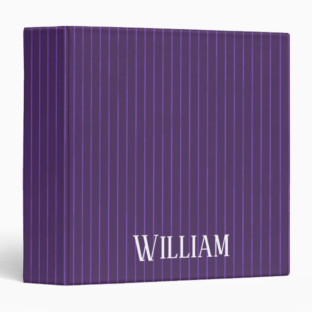 Purple pinstripes 3 ring binder (Front/Spine)