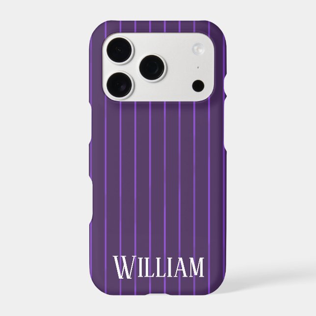 Purple pinstripes Case-Mate iPhone case (Back)