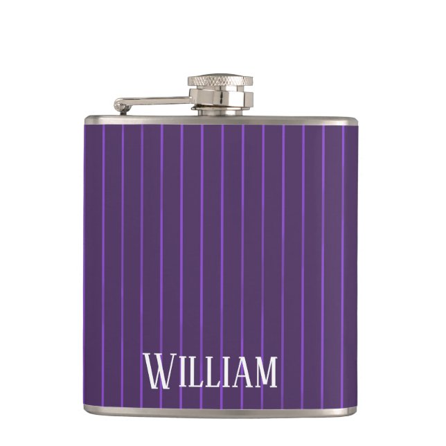 Purple pinstripes flask (Front)