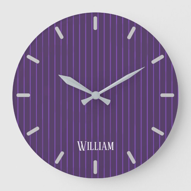 purple pinstripes large clock (Front)