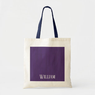 Purple pinstripes tote bag