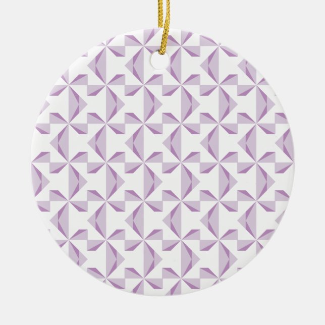 Purple Pinwheels Ceramic Ornament (Front)