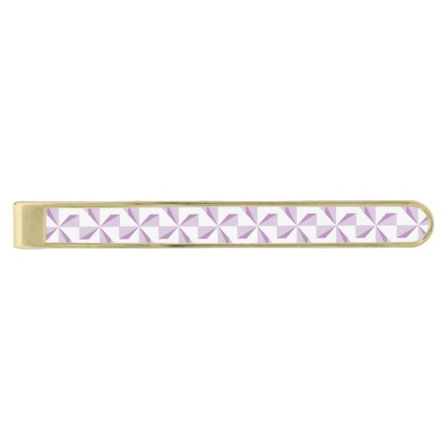 Purple Pinwheels Gold Finish Tie Bar