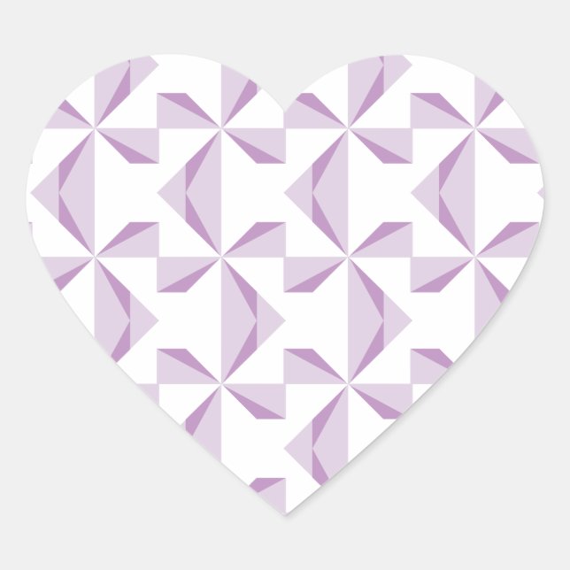 Purple Pinwheels Heart Sticker (Front)