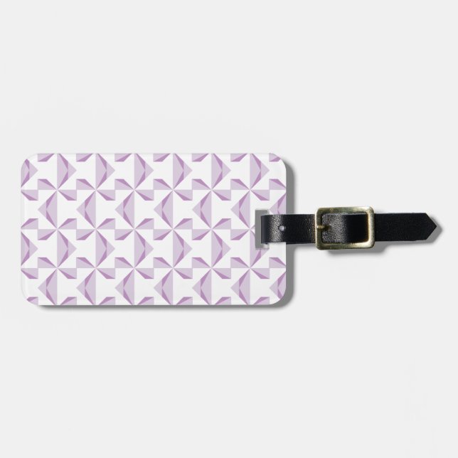 Purple Pinwheels Luggage Tag (Front Horizontal)