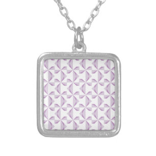 Purple Pinwheels Silver Plated Necklace