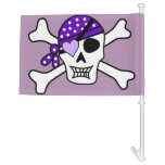 Purple Pirate Skull &amp; Crossbones Car Flag at Zazzle