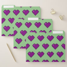 Purple Pixel Heart Pattern