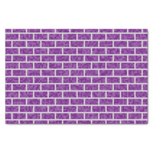 Purple Pixelated Look Bricks Pattern Tissue Paper