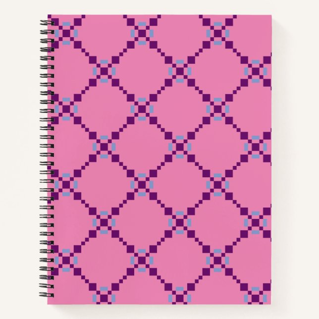 Purple Pixelated Pattern Notebook (Front)