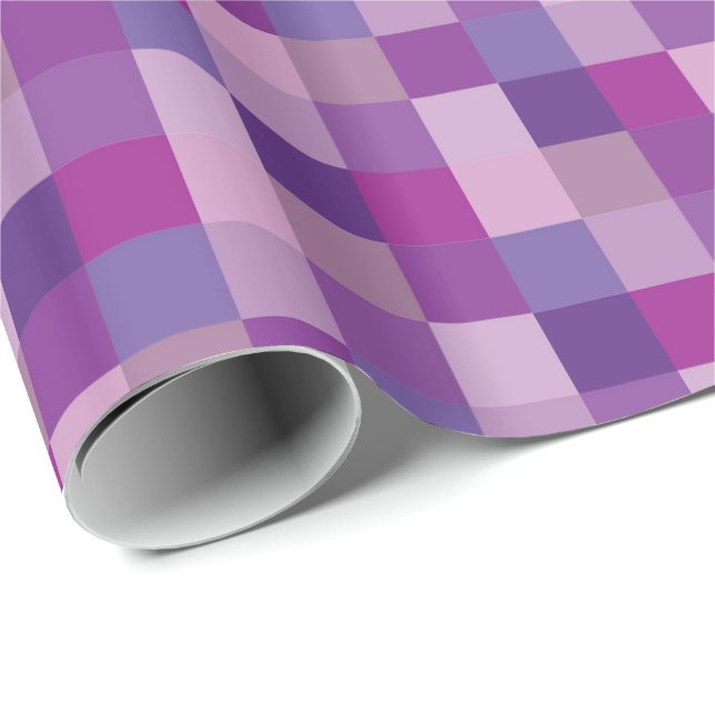 Purple Pixelated Pattern | Pixel Art Wrapping Paper (Roll Corner)