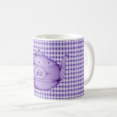 Purple Plaid and Teapot Coffee Mug (Front Right)
