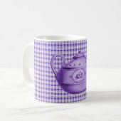 Purple Plaid and Teapot Coffee Mug (Front Left)