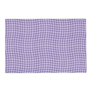 Purple Plaid Checker Seamless Pattern Laminated Placemat