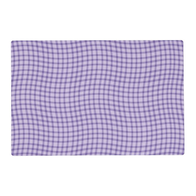 Purple Plaid Checker Seamless Pattern Laminated Placemat (Front)