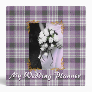Purple Plaid Customizable Binder