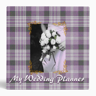 Purple Plaid Customizable Binder