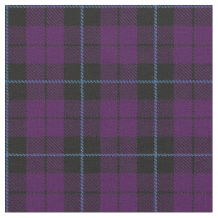 Purple Plaid fabric with blue stripe print