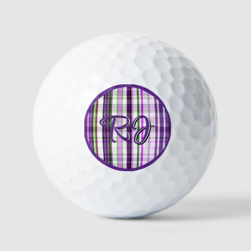 Purple Plaid _ Inspired by the Purple Lilac Flower Golf Balls