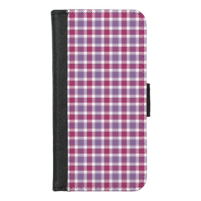 Purple Plaid  iPhone Wallet Case (Front)