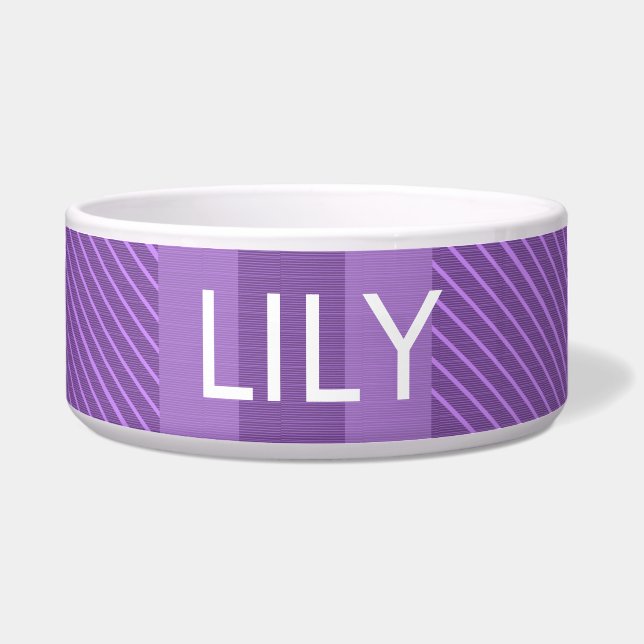 Purple Plaid Line Pattern  Bowl (Front)
