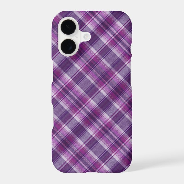 Purple Plaid Pattern Iphone Case (Back)